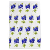 Delicate Texas Bluebonnets op wit, Medium Cadeauzakje (Achterkant)
