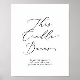 Delicate This Candle Burns Trouwherdenking Bord Poster