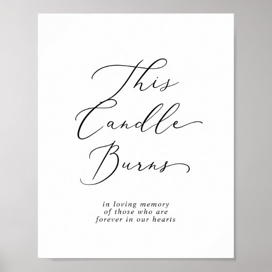 Delicate This Candle Burns Trouwherdenking Bord Poster (Voorkant)