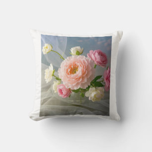 Delicate tijdloze elegante roze bloemen kussen