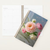 Delicate tijdloze elegante roze bloemen planner (Display)