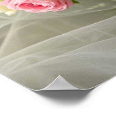 Delicate Tijdloze Elegante Roze Bloemen Poster (Hoek)