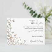 Delicate Tiny Green bladeren groen Bruiloft dank u Bedankkaart (Staand voorkant)