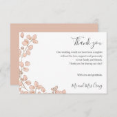 Delicate Tiny Pink bladeren groen Bruiloft dank u Bedankkaart (Voorkant / Achterkant)