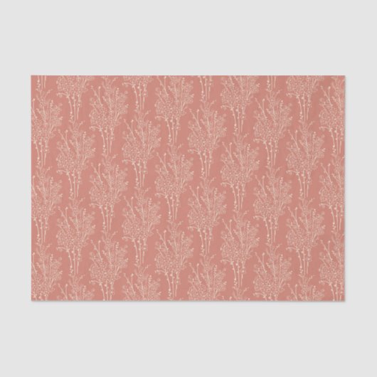 Delicate Tossed Floral Silhouette | Terracotta Tissuepapier (Voorkant)