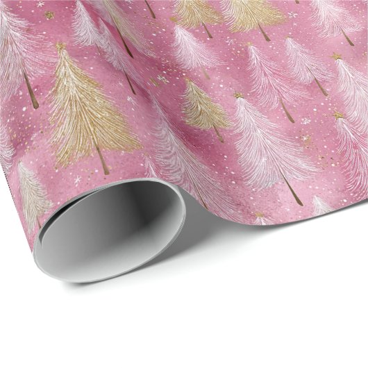 Delicate Tree Motif on Blush Background Cadeaupapier (Rol Hoek)