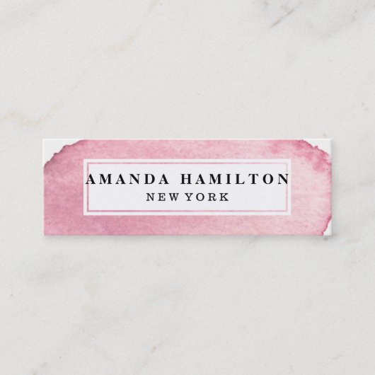 Delicate trendy Roze Waterverf wassen professional Mini Visitekaartje (Voorkant)