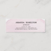 Delicate trendy Roze Waterverf wassen professional Mini Visitekaartje (Achterkant)