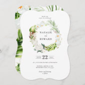 Delicate tropische florale bruidebruiloft save the date (Voorkant / Achterkant)