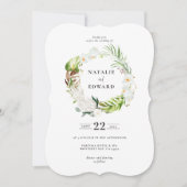Delicate tropische florale bruidebruiloft save the date (Voorkant)