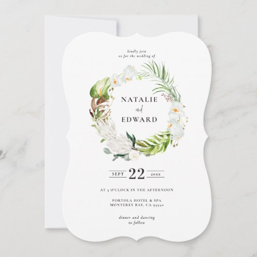 Delicate tropische florale bruidebruiloft save the date (Voorkant)