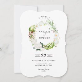 Delicate tropische florale bruidebruiloft save the date