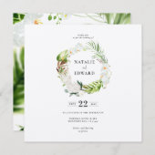 Delicate tropische florale bruidebruiloft save the date (Voorkant / Achterkant)