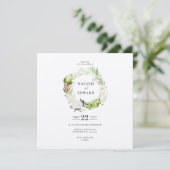 Delicate tropische florale bruidebruiloft save the date (Staand voorkant)