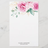 Delicate Tuin Bloemen Monogram Papier Papier (Voorkant)