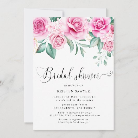 Delicate tuin bloemenelegant vrijgezellenfeest kaart (Voorkant)