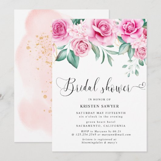 Delicate tuin bloemenelegant vrijgezellenfeest kaart (Voorkant / Achterkant)