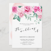 delicate tuin bloemenelegante bruiloft uitnodiging (Voorkant / Achterkant)