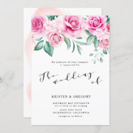 delicate tuin bloemenelegante bruiloft uitnodiging