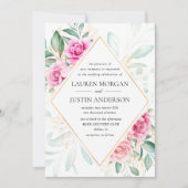 delicate tuin bloemenelegante bruiloft uitnodiging (Voorkant)