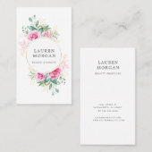 Delicate tuin bloemenroze rozen visitekaartje (Voorkant / Achterkant)