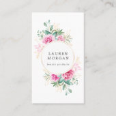 Delicate tuin bloemenroze rozen visitekaartje (Voorkant)