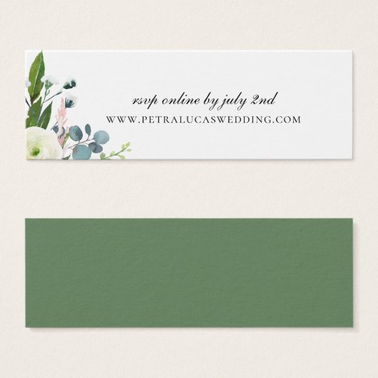 Delicate Tuin Bruiloft Website RSVP Mini Visitekaartjes (Voorkant /achterkant)