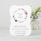 Delicate Tuin Krans Bruiloft Kaart (Staand voorkant)