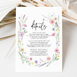 Delicate Tuinbruiloft met Wilde Bloemen Details Informatiekaartje