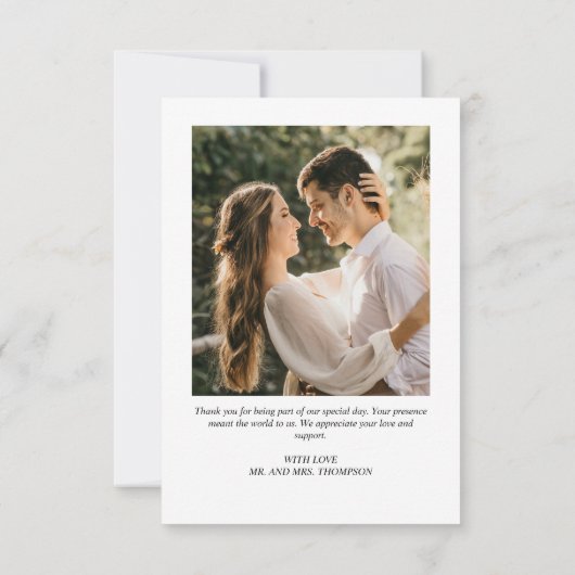 Delicate Tulip Waterverf Fotobericht Bruiloft Bedankkaart (Achterkant)