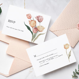 Delicate Tulp Waterverf Menu Keuze Bruiloft RSVP