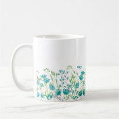 Delicate turquoise florale grens koffiemok (Links)