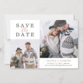 Delicate | Twee foto's die de datum opslaan Magnetische Uitnodiging (Voorkant)