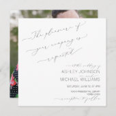 DELICATE TYPOGRAPHY Hand Lettered Square Wedding Kaart (Voorkant / Achterkant)