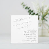 DELICATE TYPOGRAPHY Hand Lettered Square Wedding Kaart (Staand voorkant)