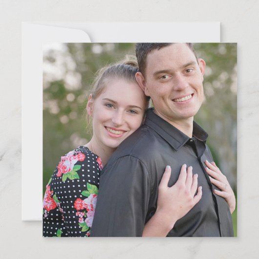 DELICATE TYPOGRAPHY Hand Lettered Square Wedding Kaart (Achterkant)