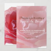 Delicate & Unique Wedding Invitation Kaart Roos (Voorkant / Achterkant)