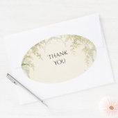 Delicate varen groene boog trouwsticker ovale sticker (Envelop)