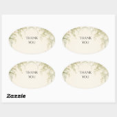 Delicate varen groene boog trouwsticker ovale sticker (Vel)
