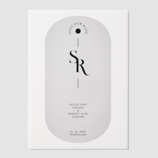 Delicate Vellum Transparency Elegant Black & White Vellum Uitnodigingen (Voorkant)