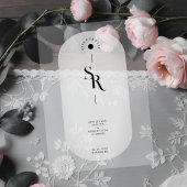 Delicate Vellum Transparency Elegant Black & White Vellum Uitnodigingen