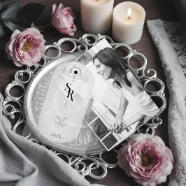 Delicate Vellum Transparency Elegant Black & White Vellum Uitnodigingen