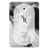 Delicate Vellum Transparency Zwart Wit Initialen Magneet (Verticaal)