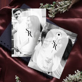 Delicate Vellum Transparency Zwart Wit Initialen Save The Date