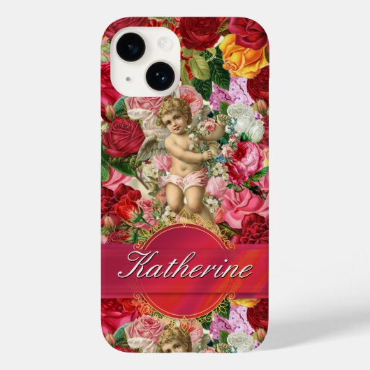 Delicate Victoriaans Rozen en Cherub Case-Mate iPhone Case (Achterkant)