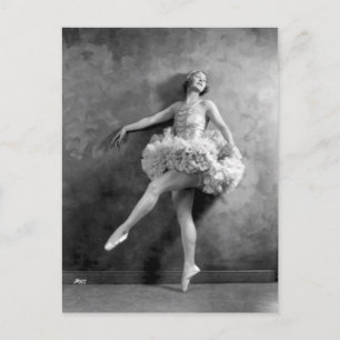 Delicate Vintage Ballerina Dancer Foto Briefkaart