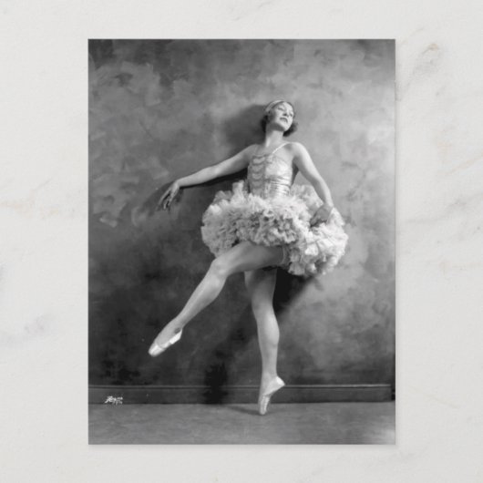 Delicate Vintage Ballerina Dancer Foto Briefkaart (Voorkant)
