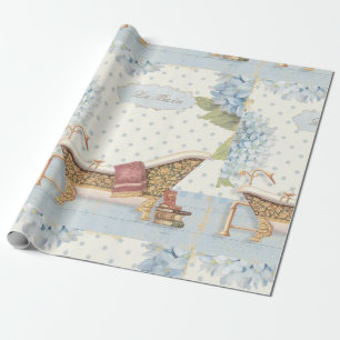 Delicate Vintage French "Le Bain" Bathroom Decor Cadeaupapier