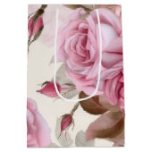 Delicate Vintage Roze Rozen Medium Cadeauzakje (Achterkant)