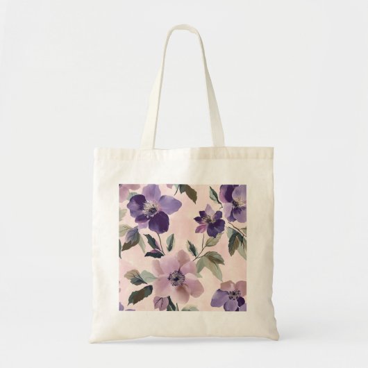 Delicate Violet Blooms Canvas tas - Zachte Paarse  (Voorkant)